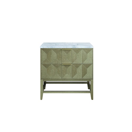 James Martin Vanities Emmeline 36in Single Vanity, Pebble Oak w/ 3 CM Carrara Marble Top D100-V36-PBO-3CAR